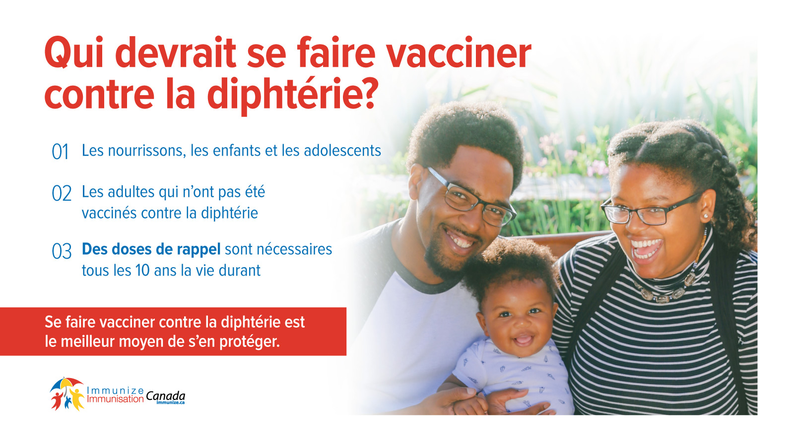Qui devrait se faire vacciner contre la diphtérie? - image pour Twitter et Facebook
