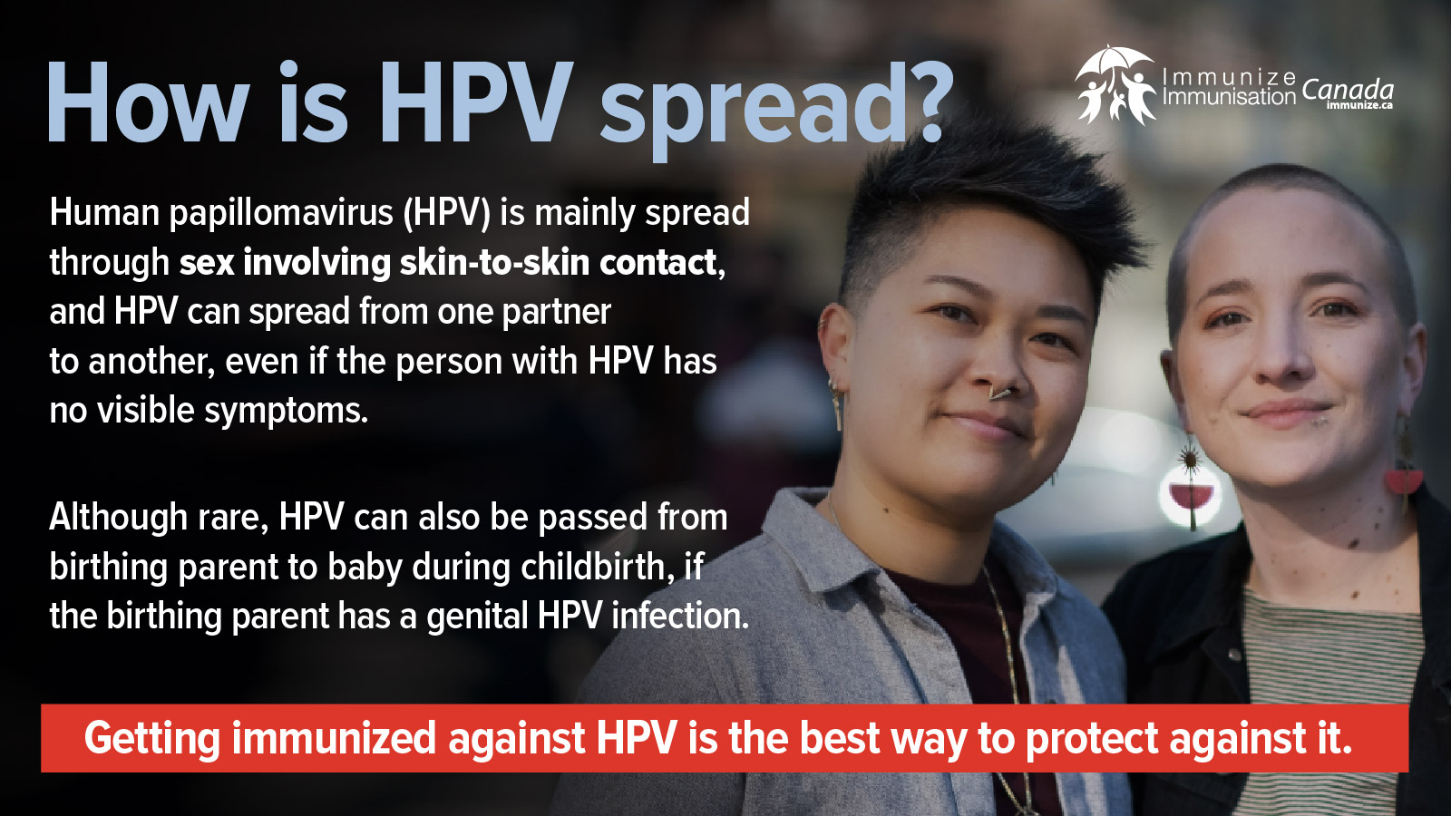 How is HPV spread? (social media image for Twitter)