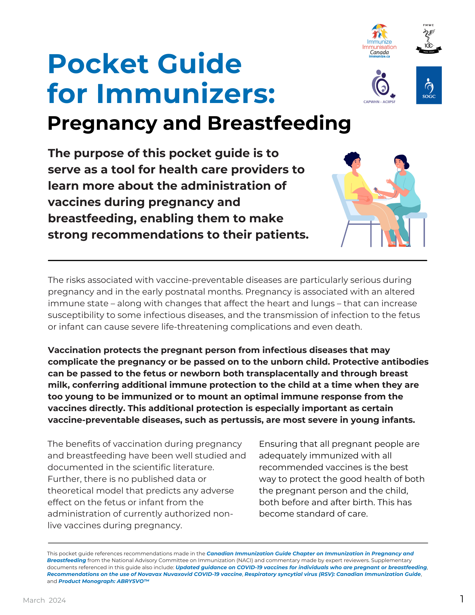 Pocket Guide for Immunizers: Pregnancy and Breastfeeding