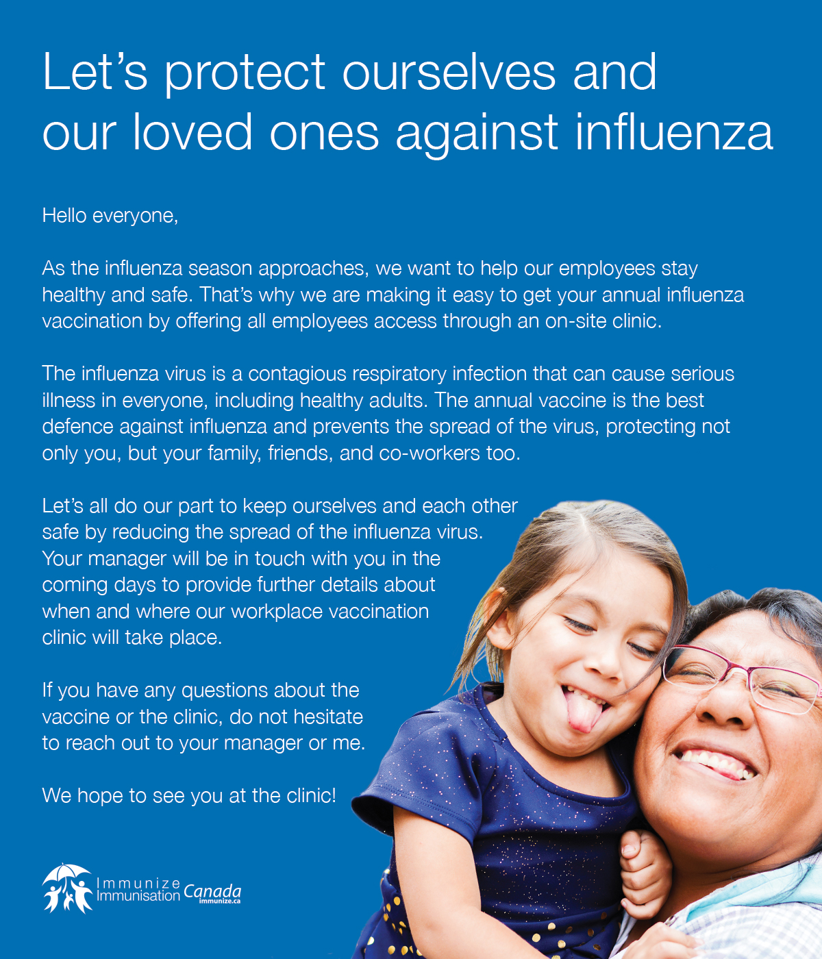 on-site influenza immunization clinic - option 4