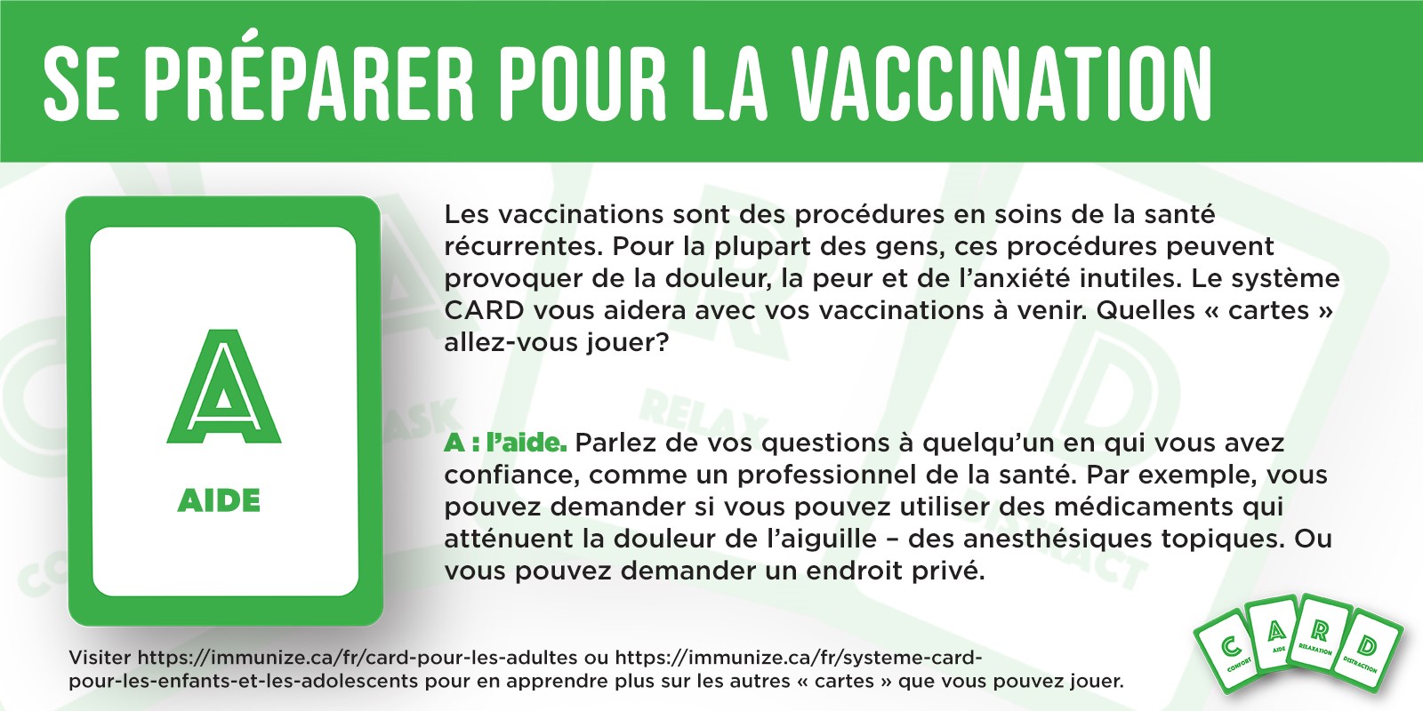 Se préparer pour la vaccination : Aide
