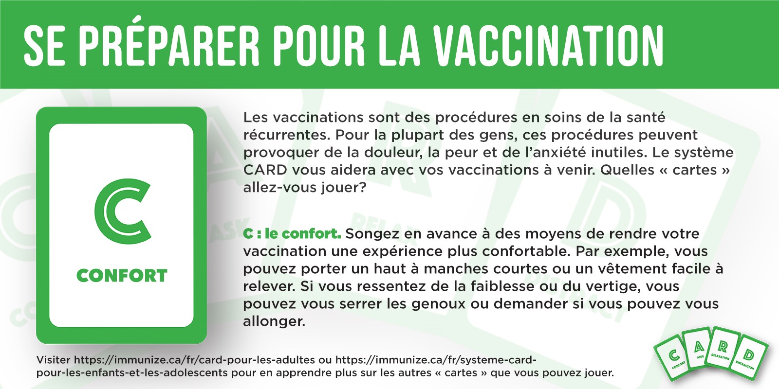 Se préparer pour la vaccination : Confort