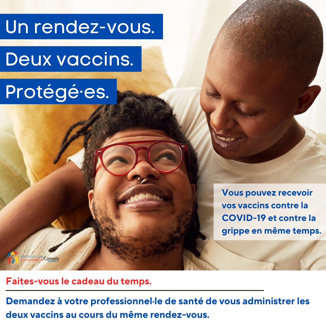 Un rendez-vous. Deux vaccins. Protégés - Coadministration des vaccins contre la COVID-19 et contre la grippe (pour Instagram)