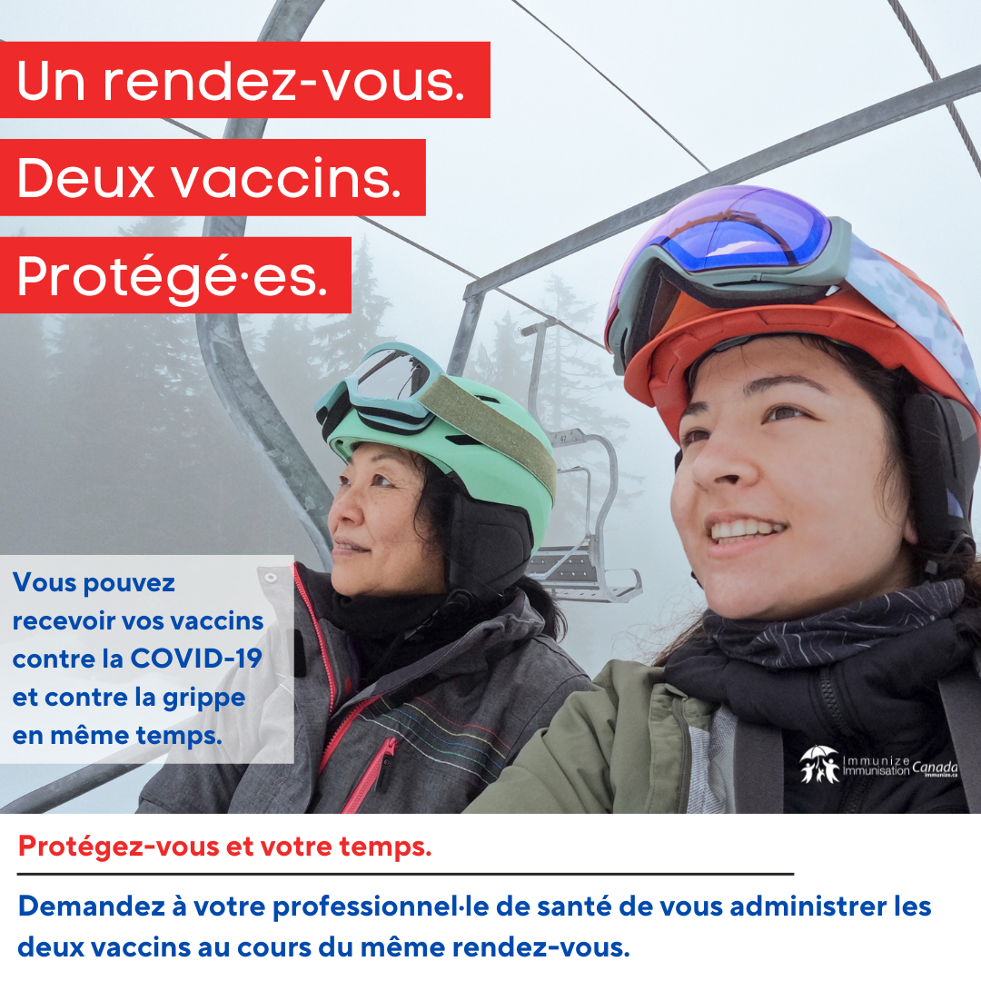 Un rendez-vous. Deux vaccins. Protégés - Coadministration des vaccins contre la COVID-19 et contre la grippe (pour Instagram)