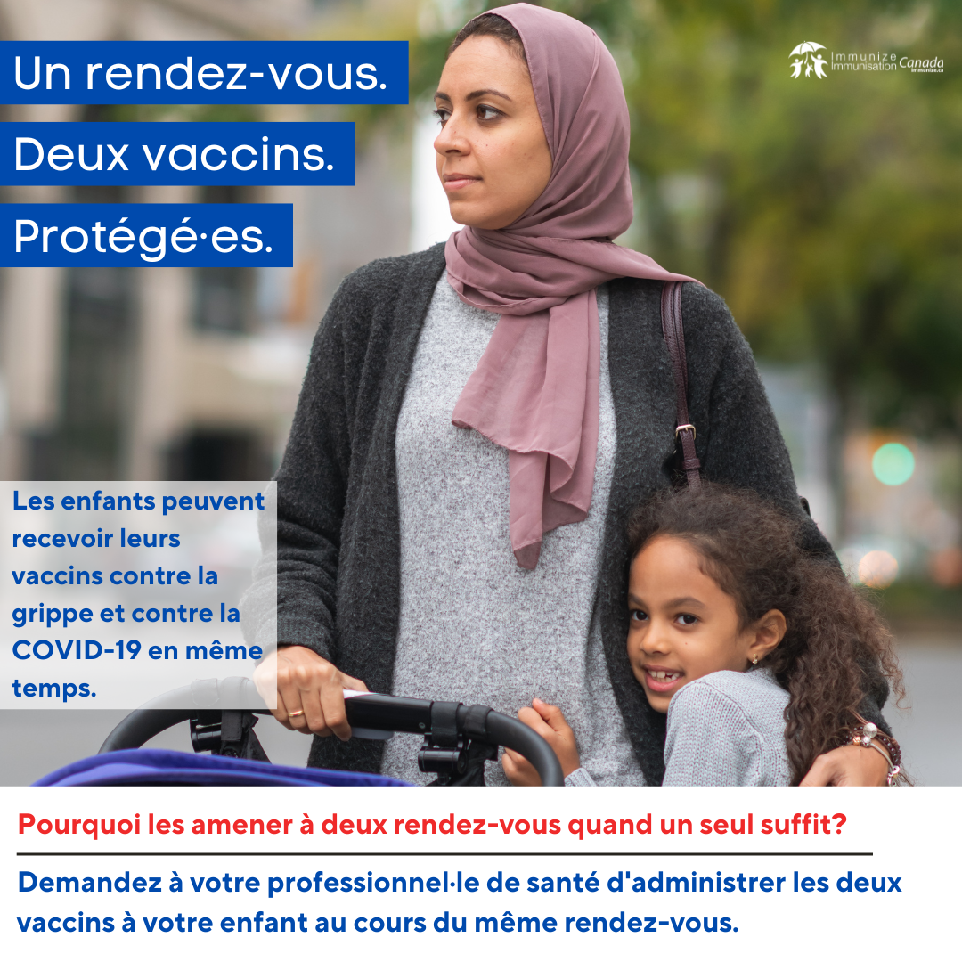 Un rendez-vous. Deux vaccins. Protégés - Coadministration des vaccins contre la COVID-19 et contre la grippe (pour Instagram)