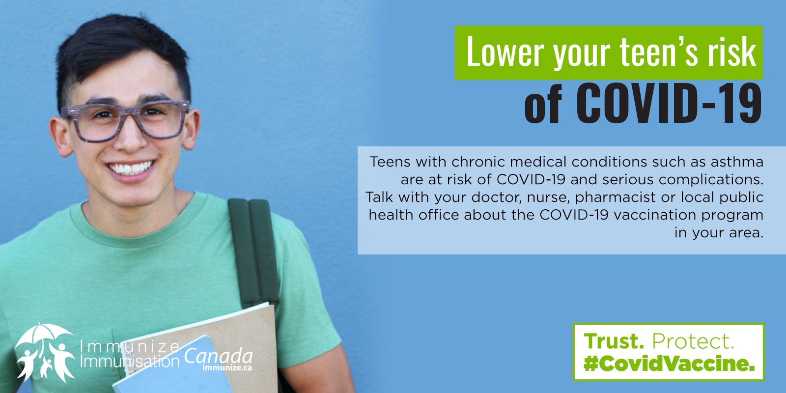 Lower your teen's risk of COVID-19.