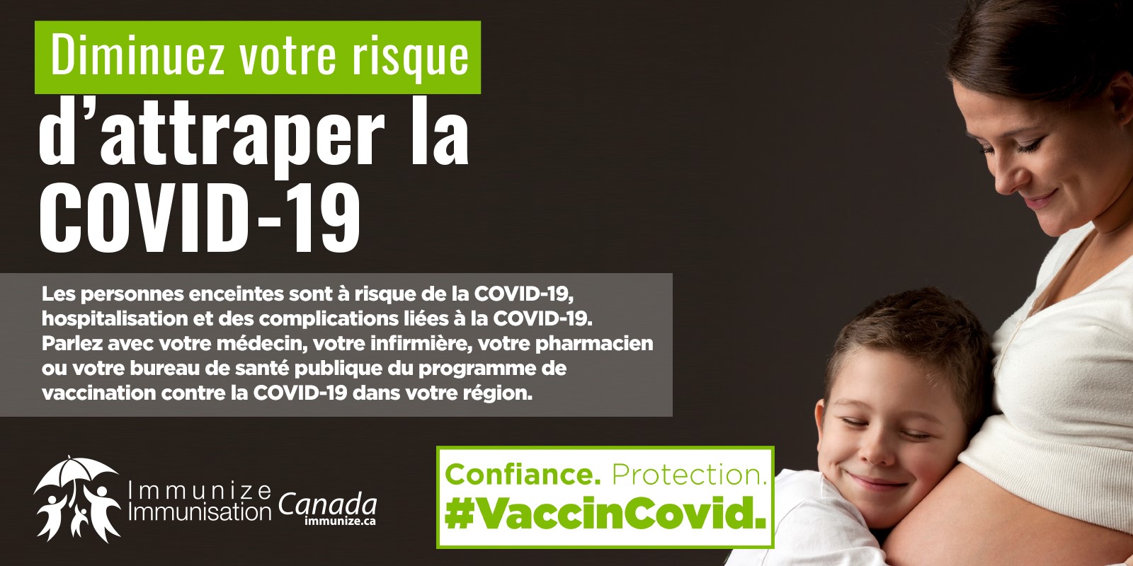 Diminuez votre risque d'attraper la COVID-19 - personnes enceintes