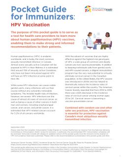 Pocket Guide for Immunizers: HPV Vaccination