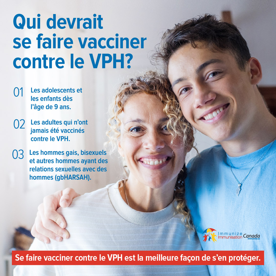 Qui devrait se faire vacciner contre le VPH? (image pour médias sociaux - Instagram)