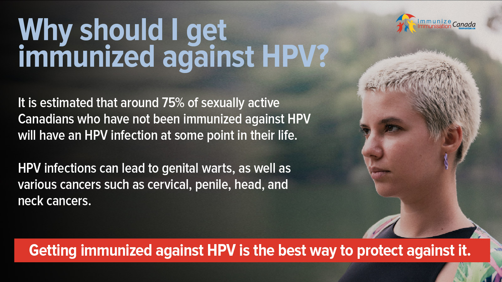 Why should I get immunized against HPV? (social media image for Twitter)