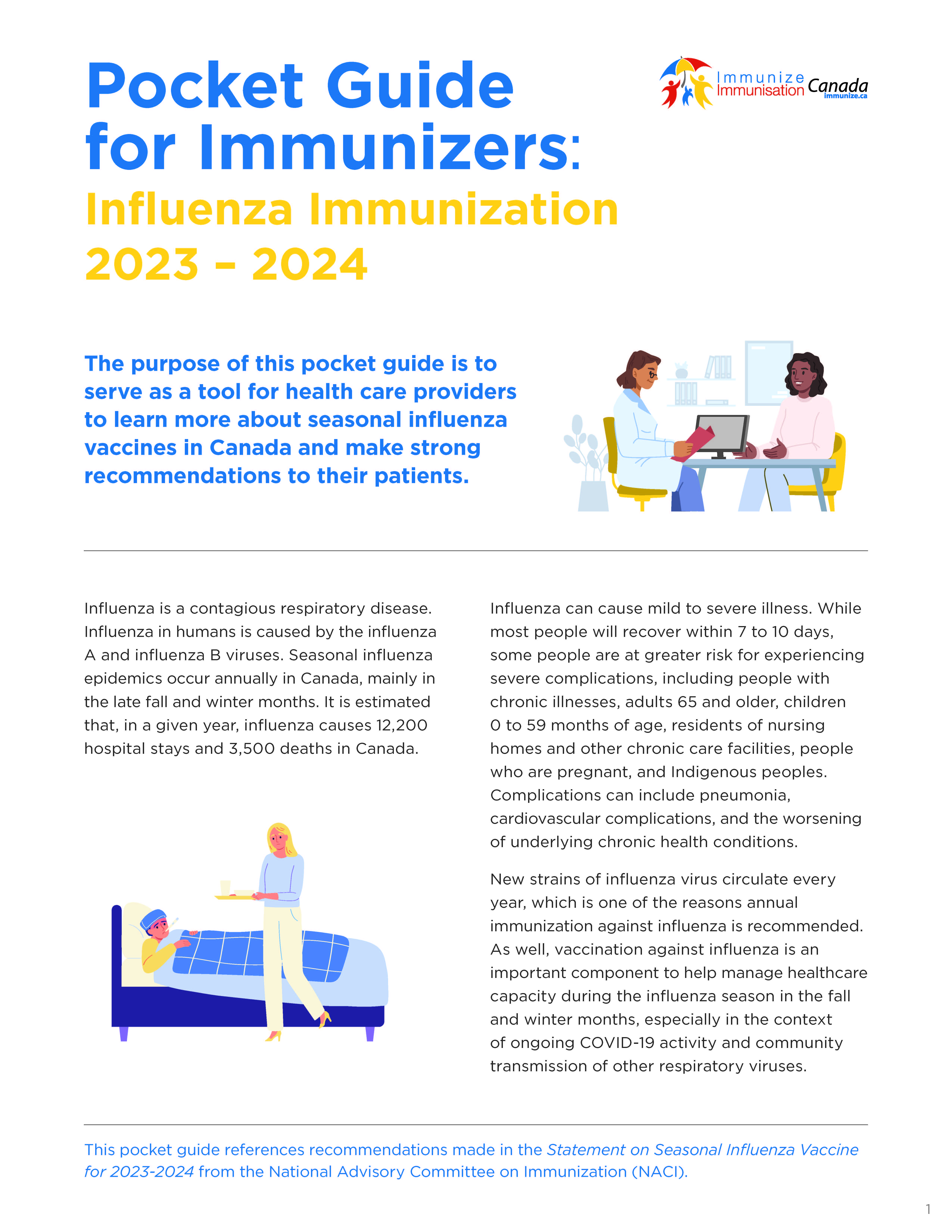 Pocket Guide for Immunizers: Influenza Immunization 2023-2024