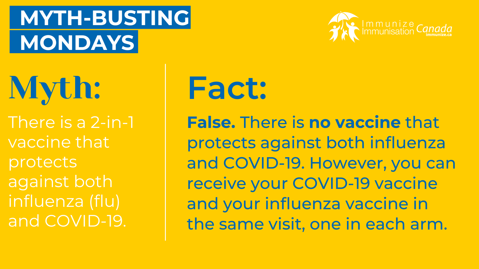 Myth-busting Monday - influenza and COVID-19 - image for Twitter 2