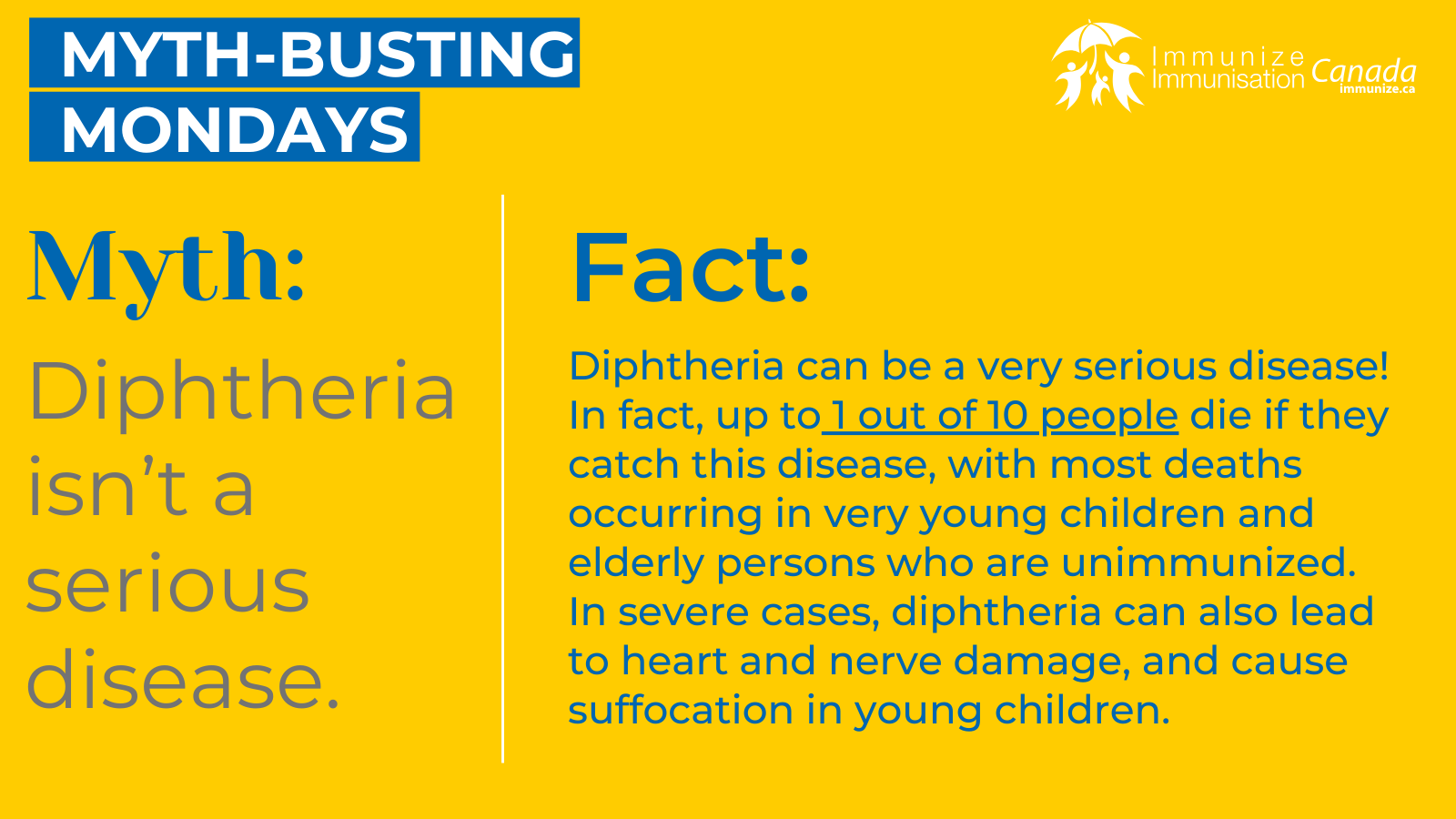 Myth-busting Monday - diphtheria - image 1 for Twitter/X