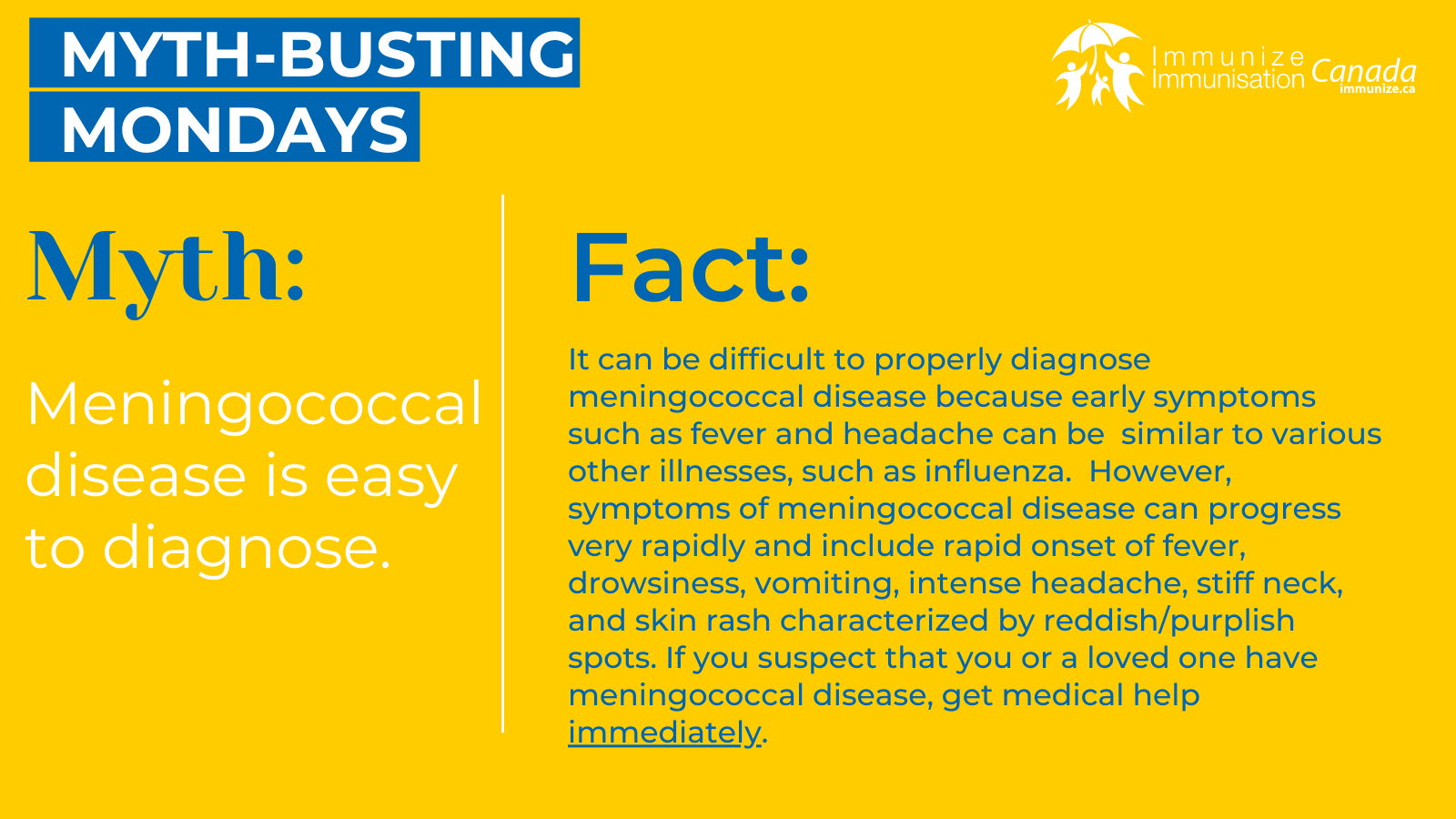 Myth-busting Mondays (Twitter/X) - Meningococcal 1