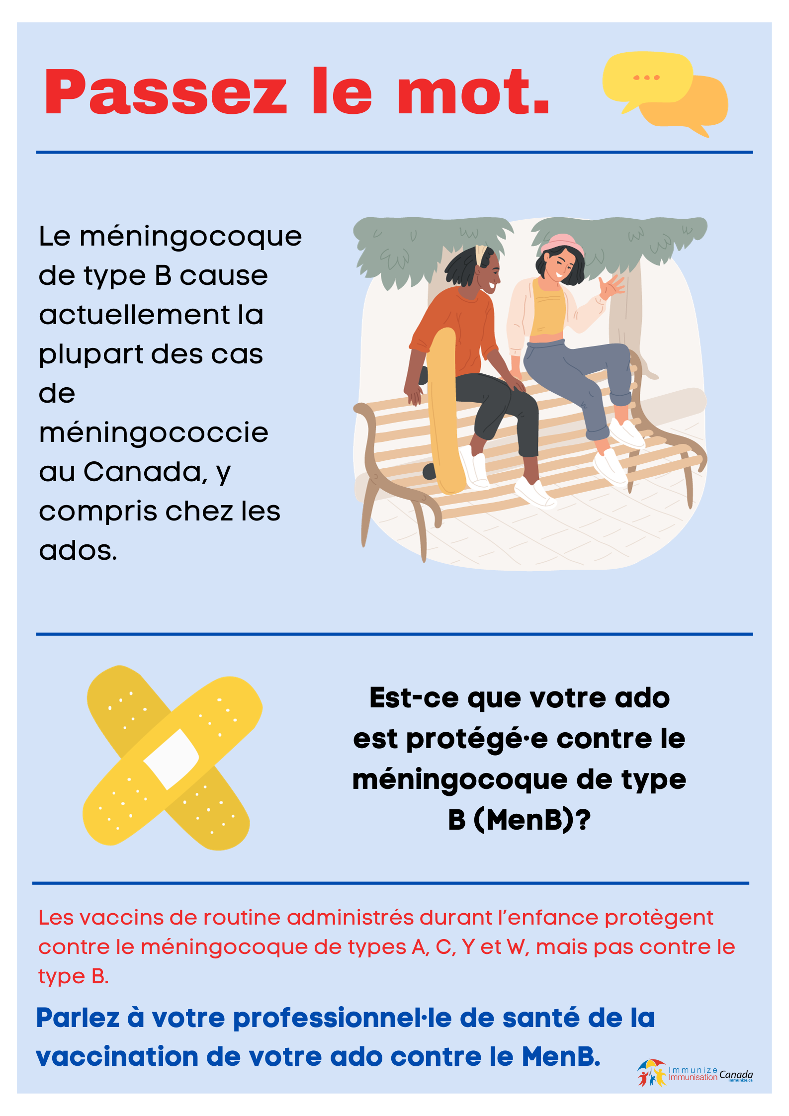 Passez le mot - vaccination contre le méningocoque B - affiche 2