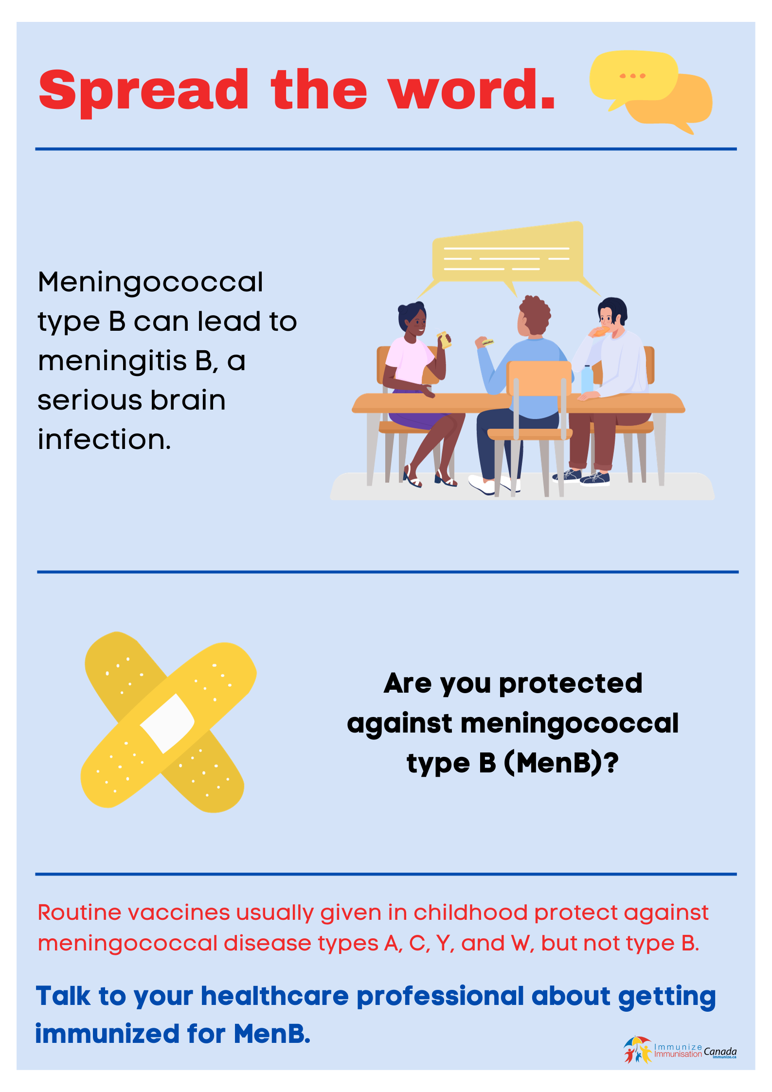 Spread the word - meningococcal B immunization - poster 4