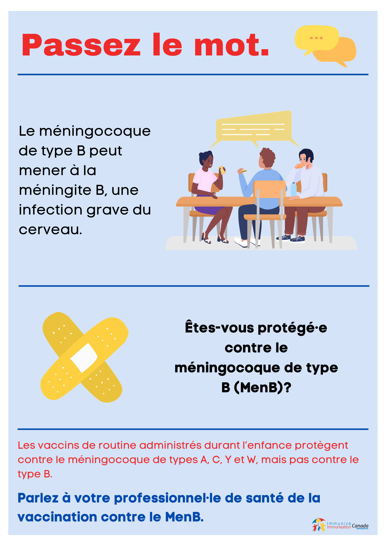 Passez le mot - vaccination contre le méningocoque B - affiche 4