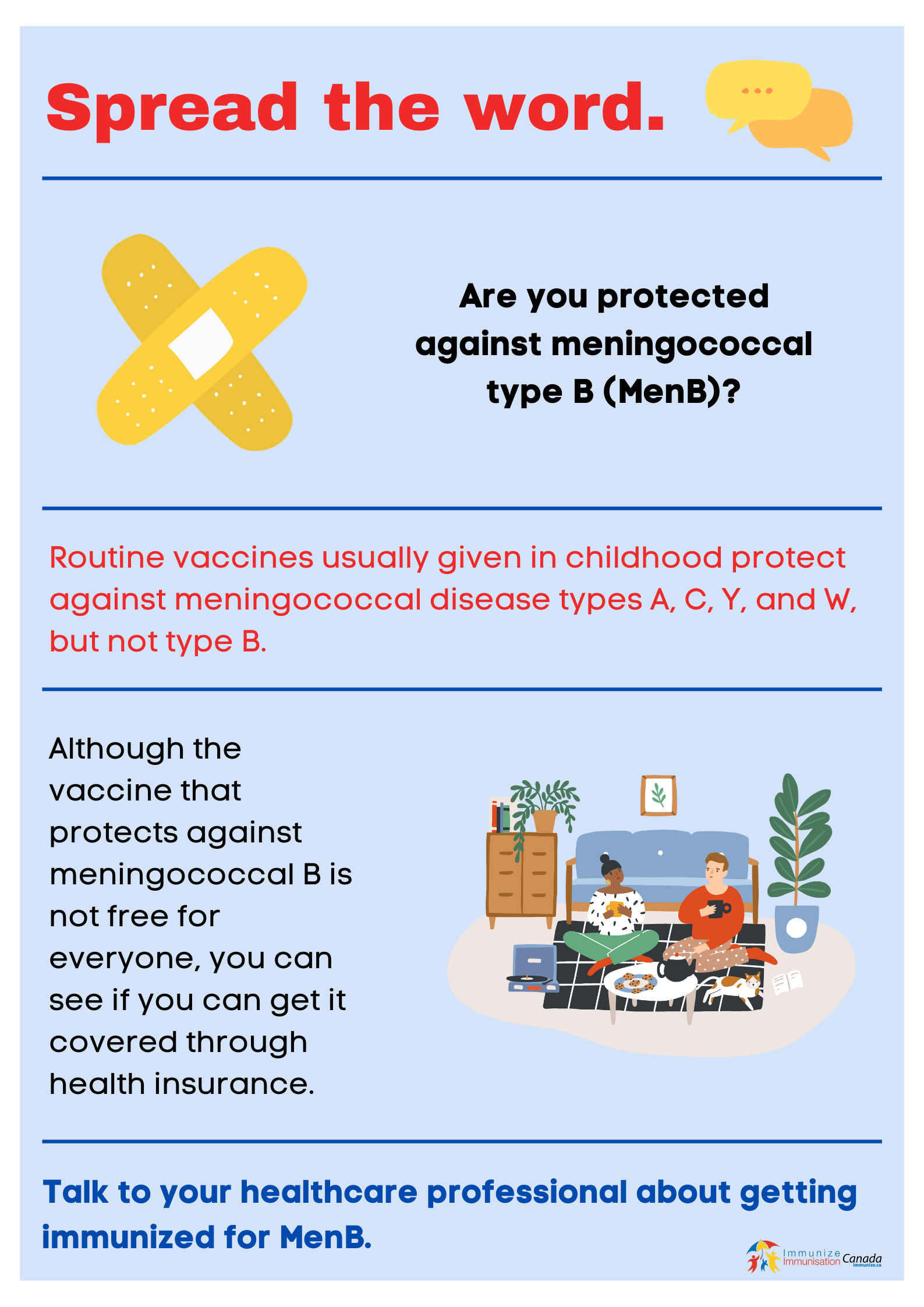 Spread the word - meningococcal B immunization - poster 6