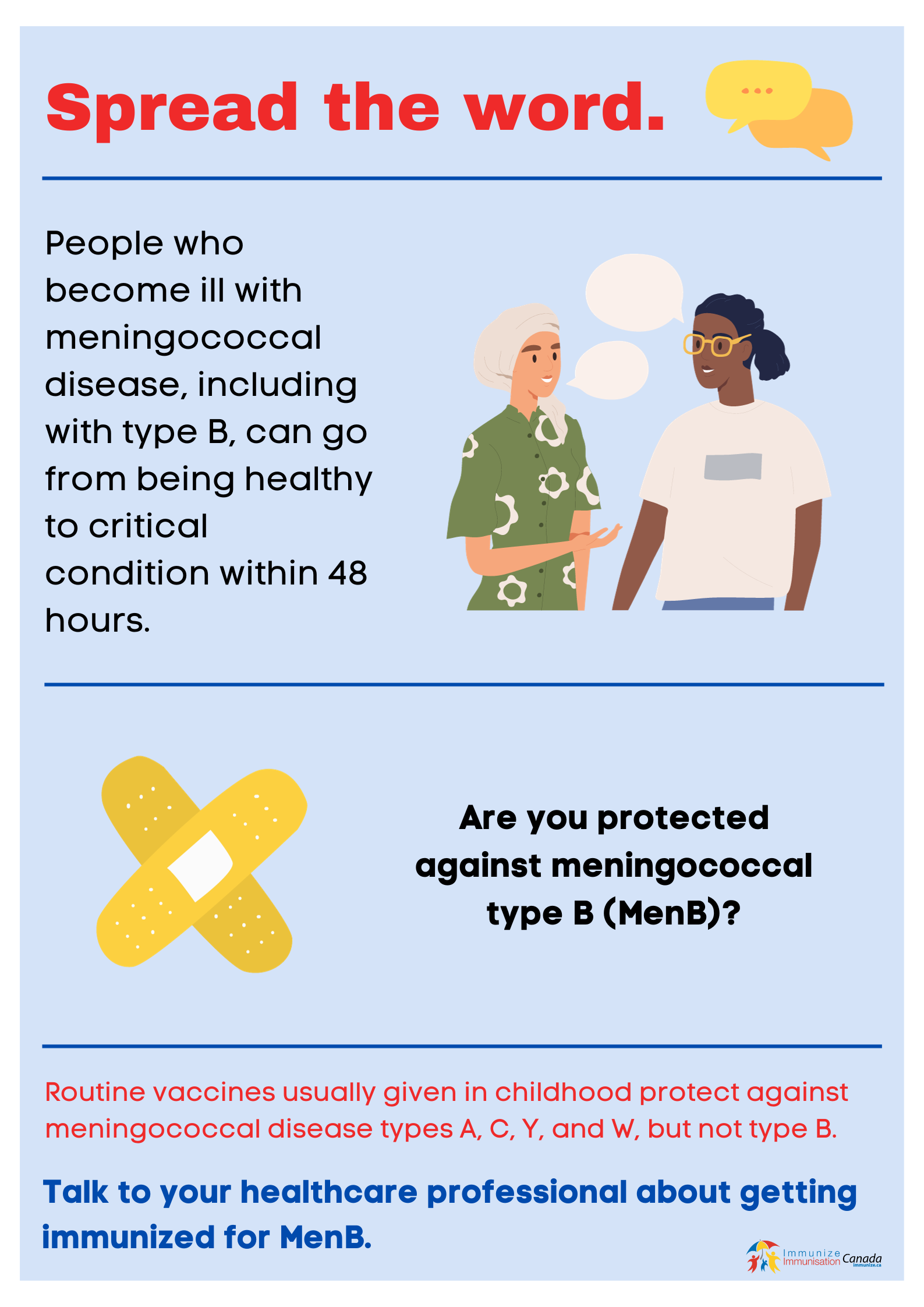 Spread the word - meningococcal B immunization - poster 7