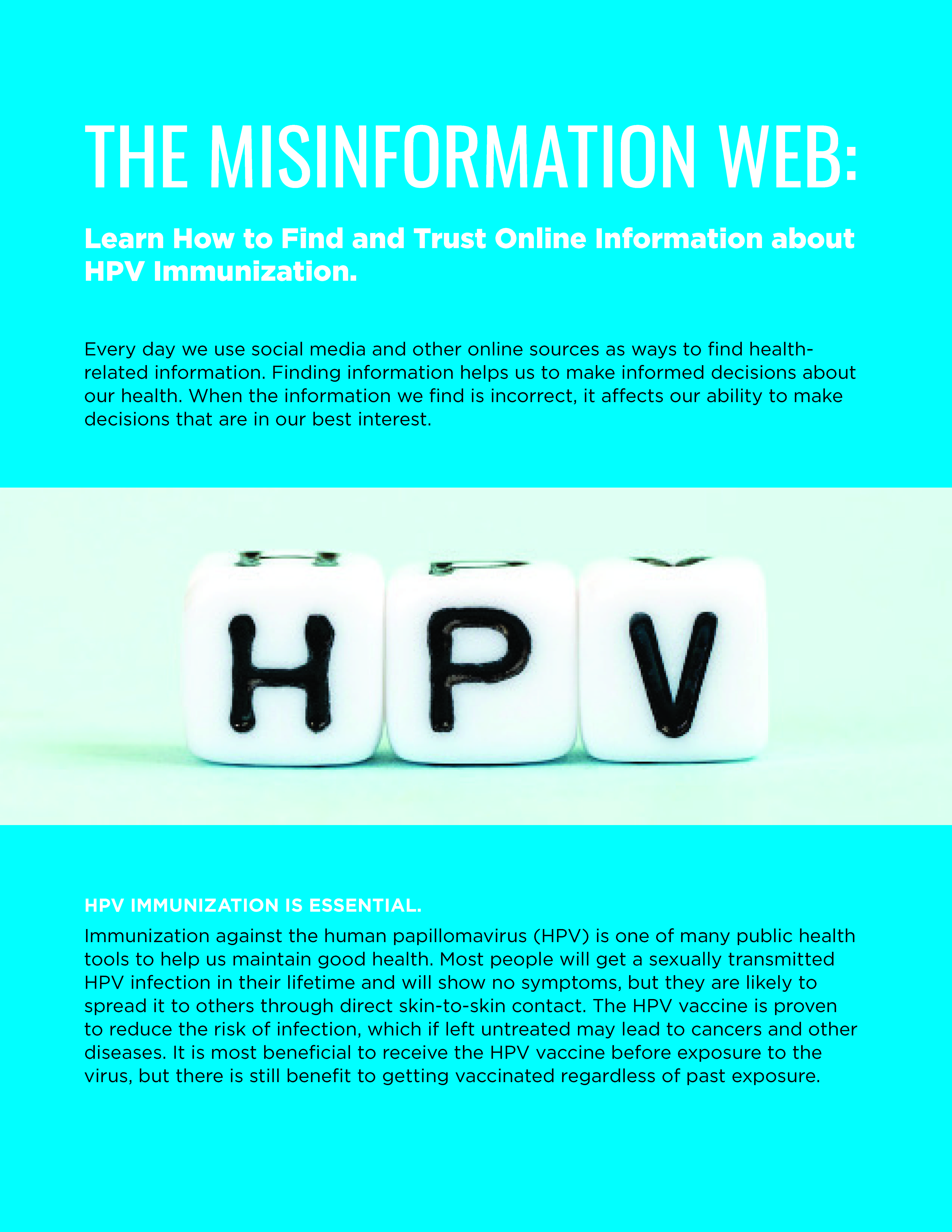 Ths Misinformation Web: Learn how to find and trust online information about HPV immunization - factsheet