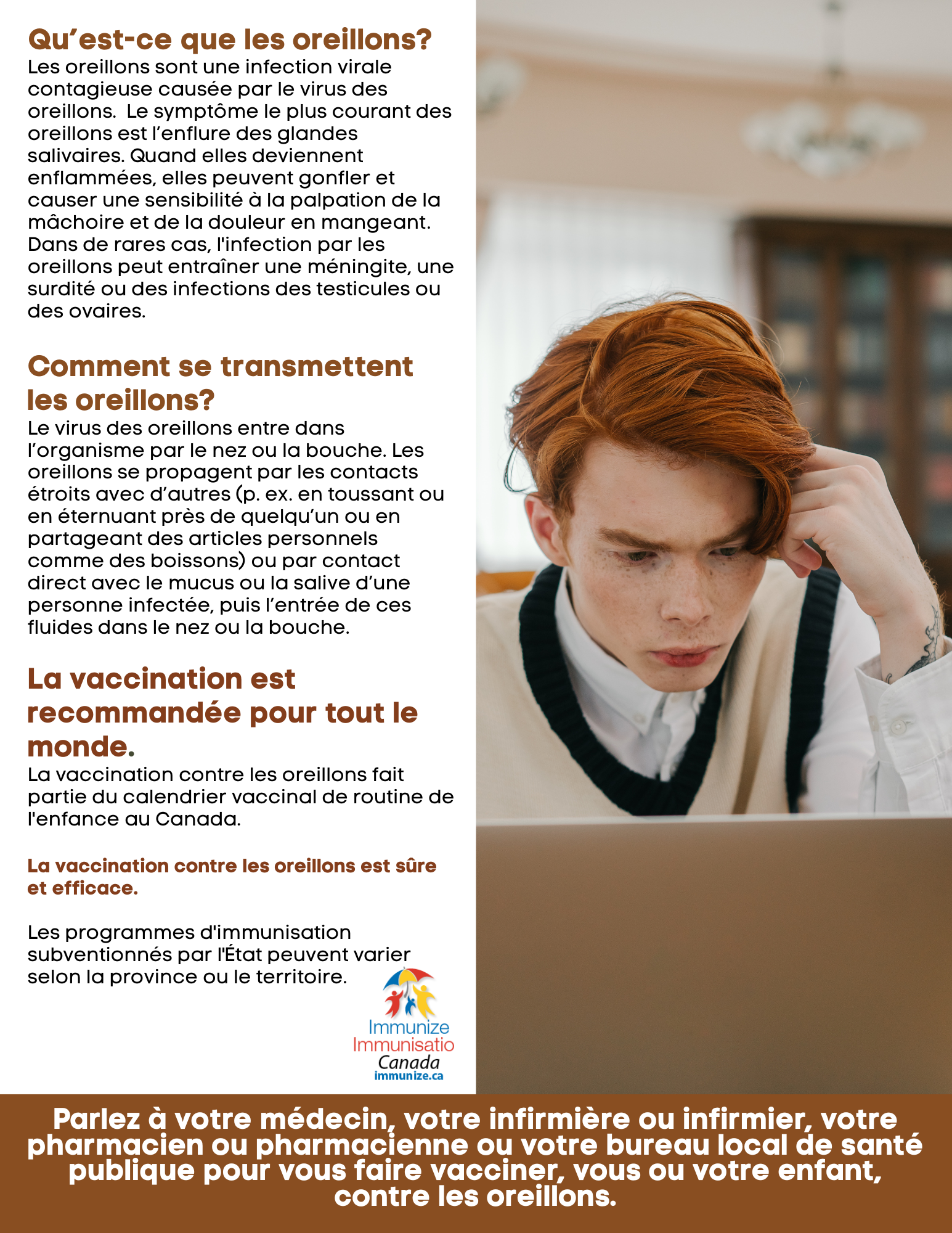 Qu'est-ce que les oreillons? - affiche 1