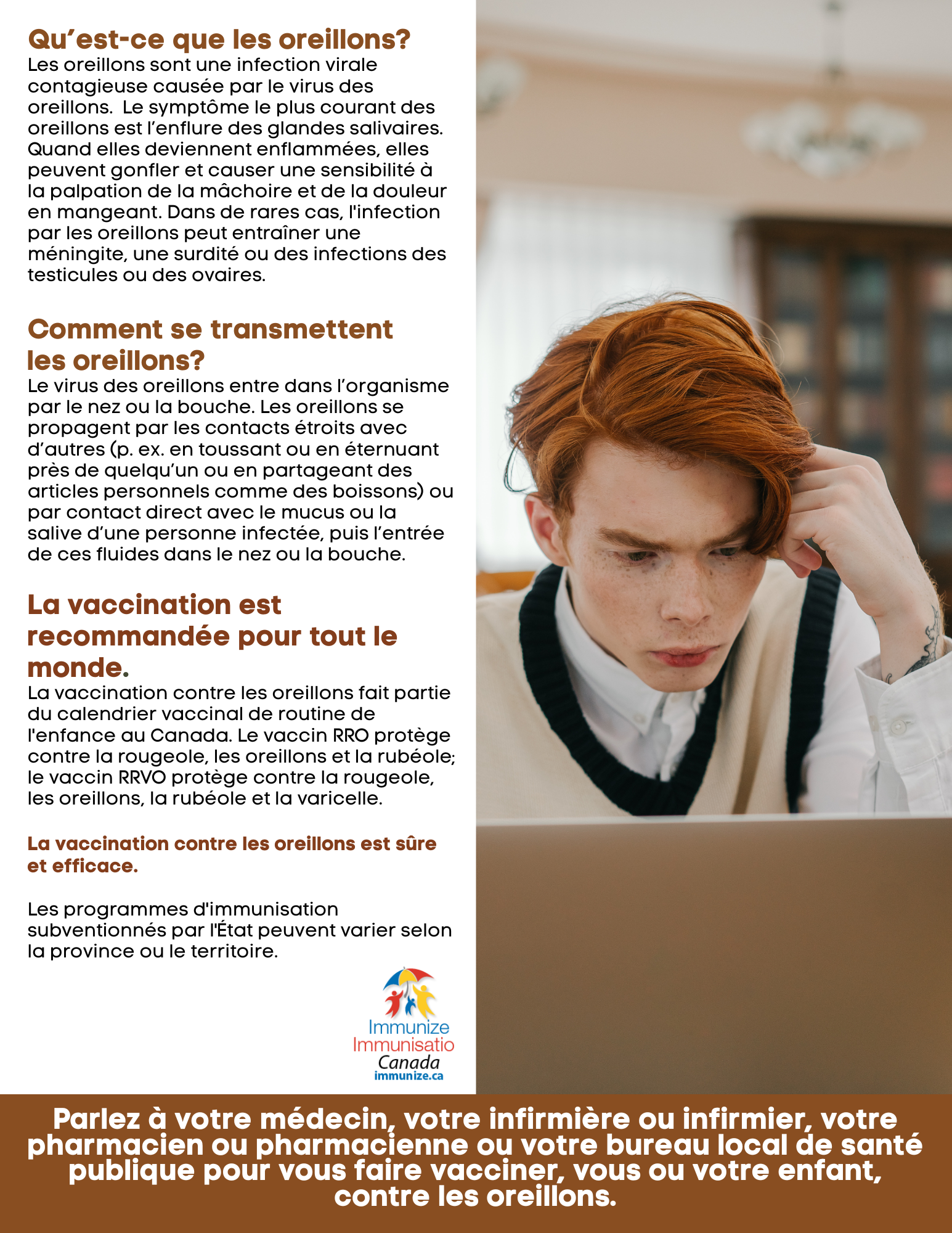 Qu'est-ce que les oreillons? - affiche 1