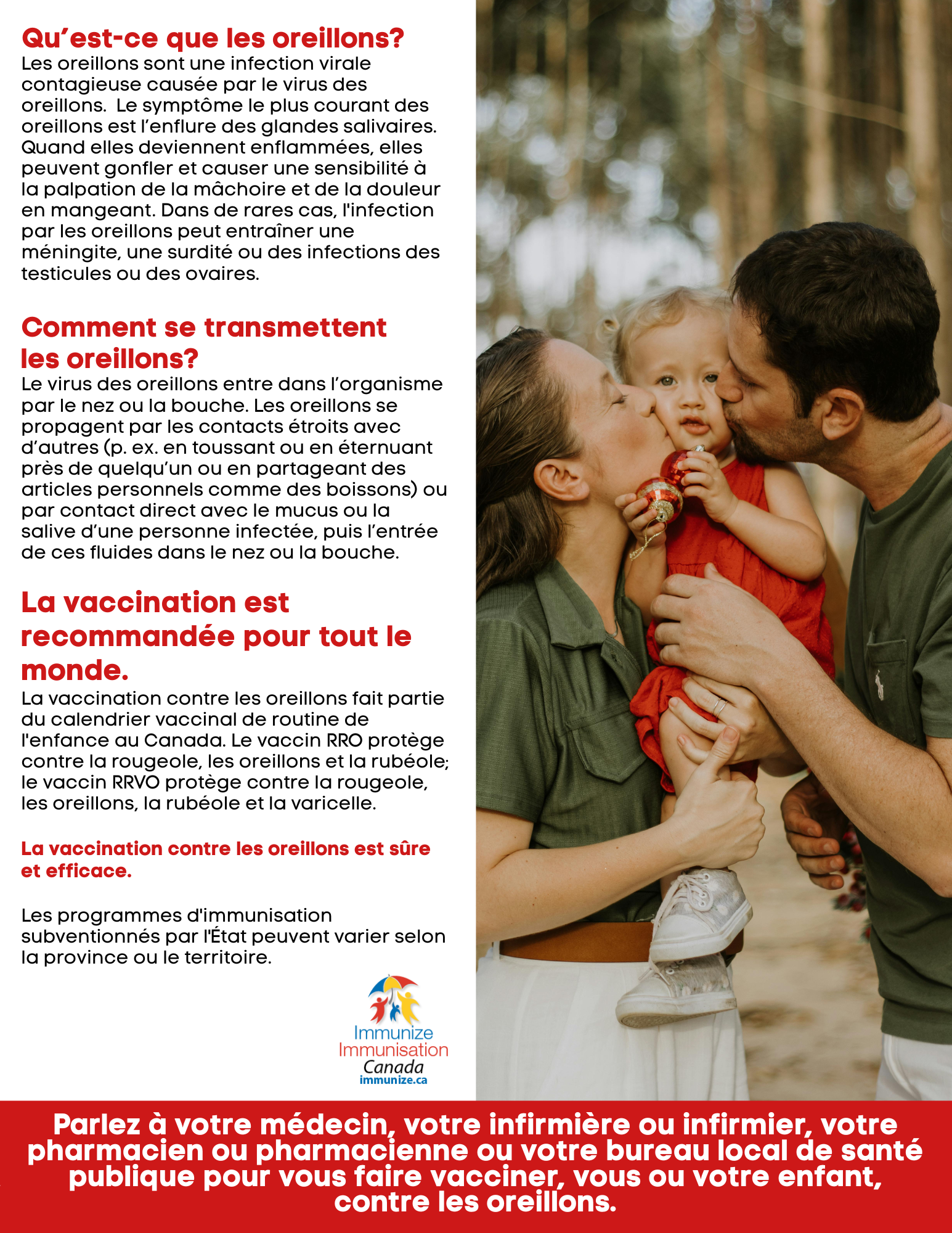 Qu'est-ce que les oreillons? - affiche 2