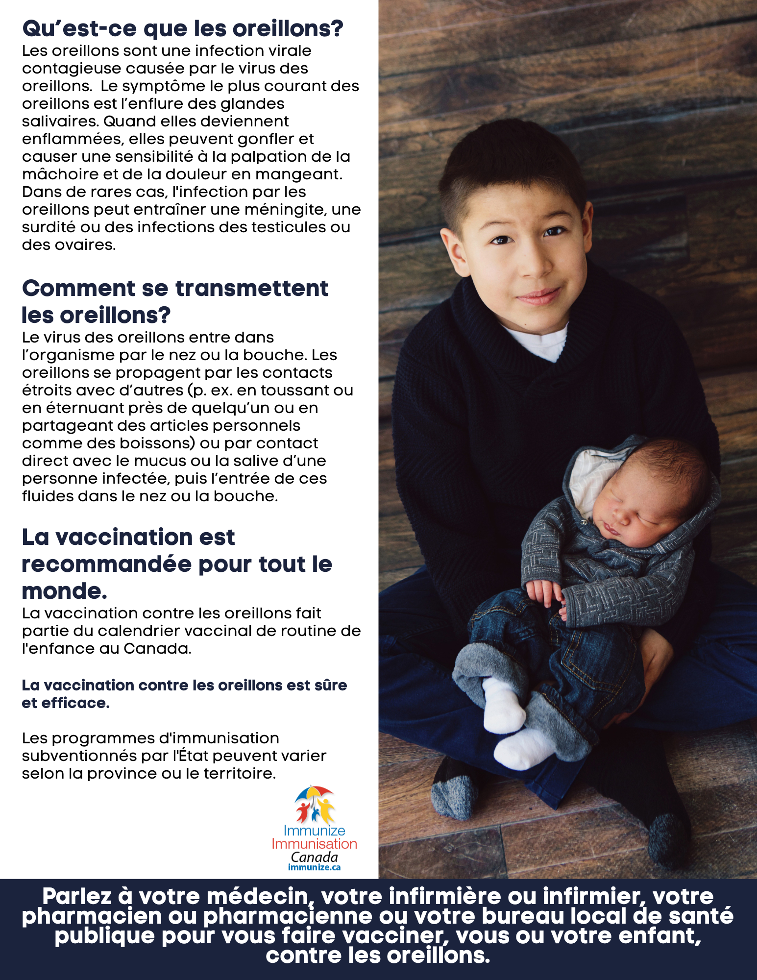 Qu'est-ce que les oreillons? - affiche 3