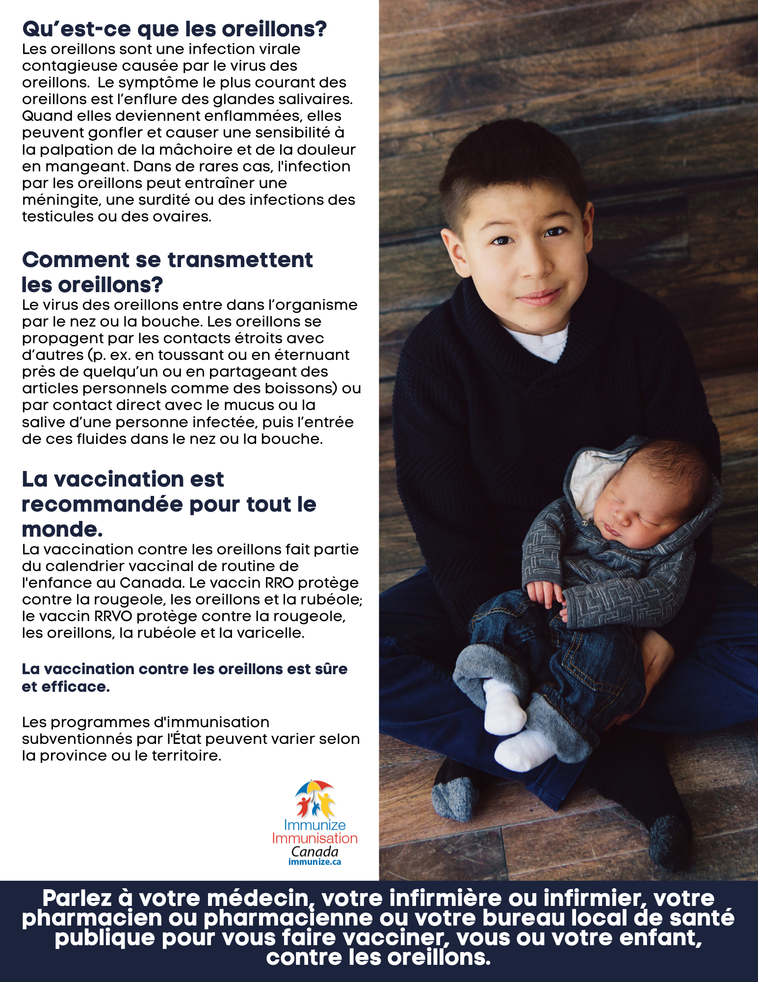 Qu'est-ce que les oreillons? - affiche 3