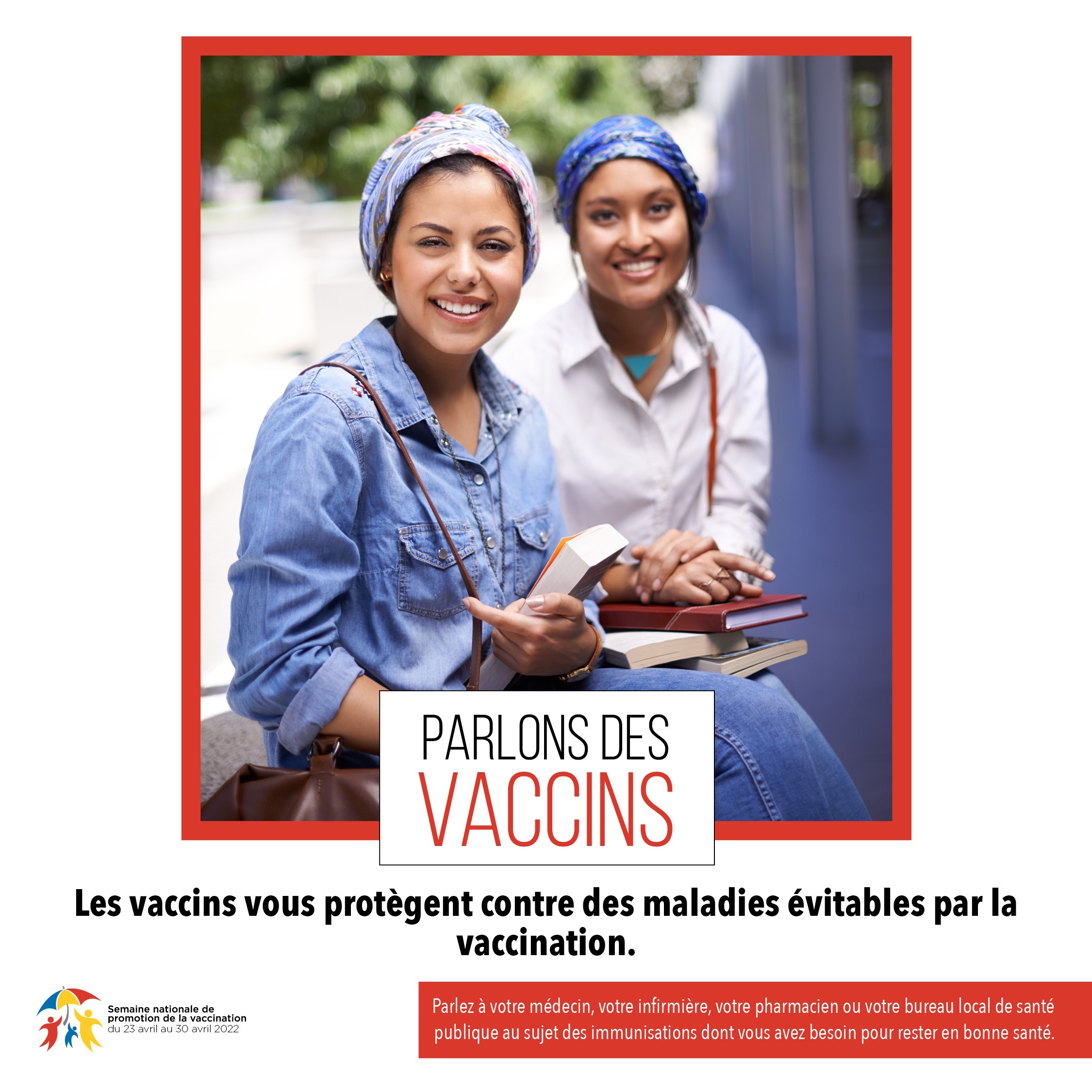 Parlons des vaccins - image pour médias sociaux B pour Facebook et Instagram