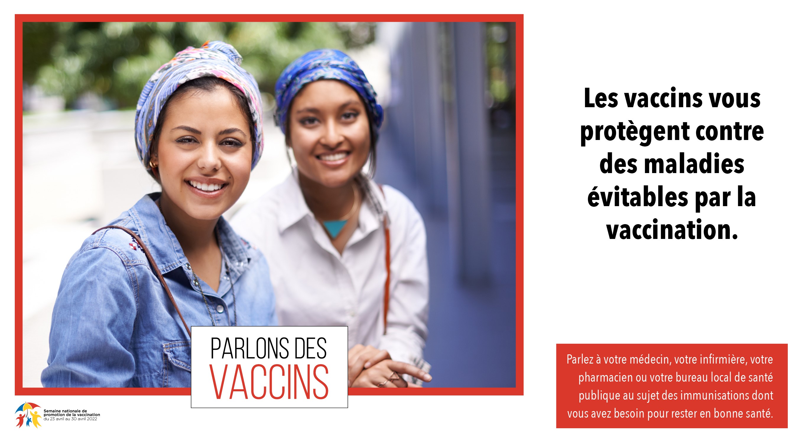 Parlons des vaccins - image pour médias sociaux B - pour Twitter