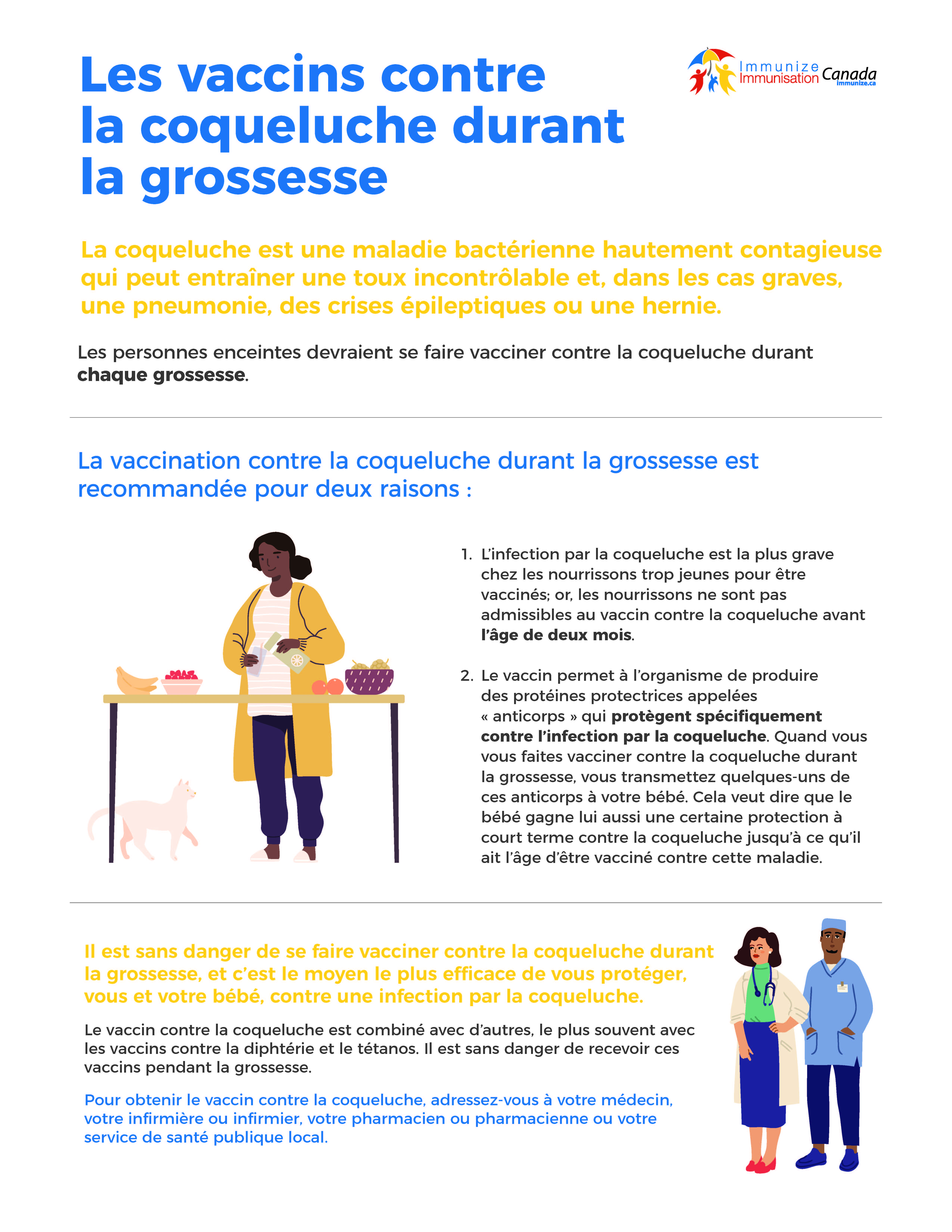 Les vaccins contre la coqueluche durant la grossesse - infographie