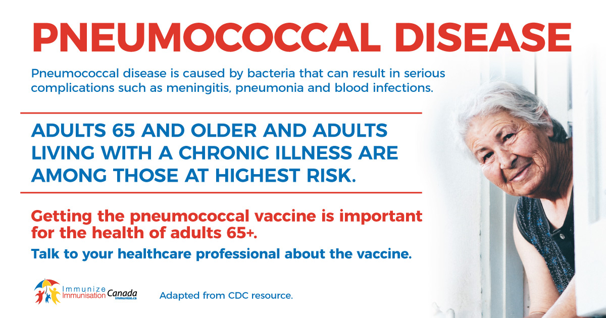Pneumococcal disease: Adults 65+ and adults living with a chronic illness (social media image for Facebook)