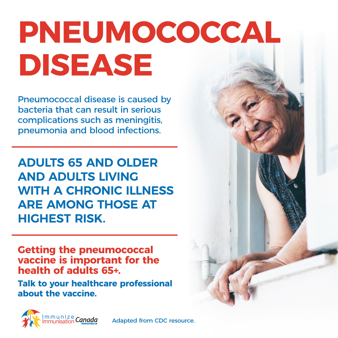 Pneumococcal disease: Adults 65+ and adults living with a chronic illness (social media image for Instagram)