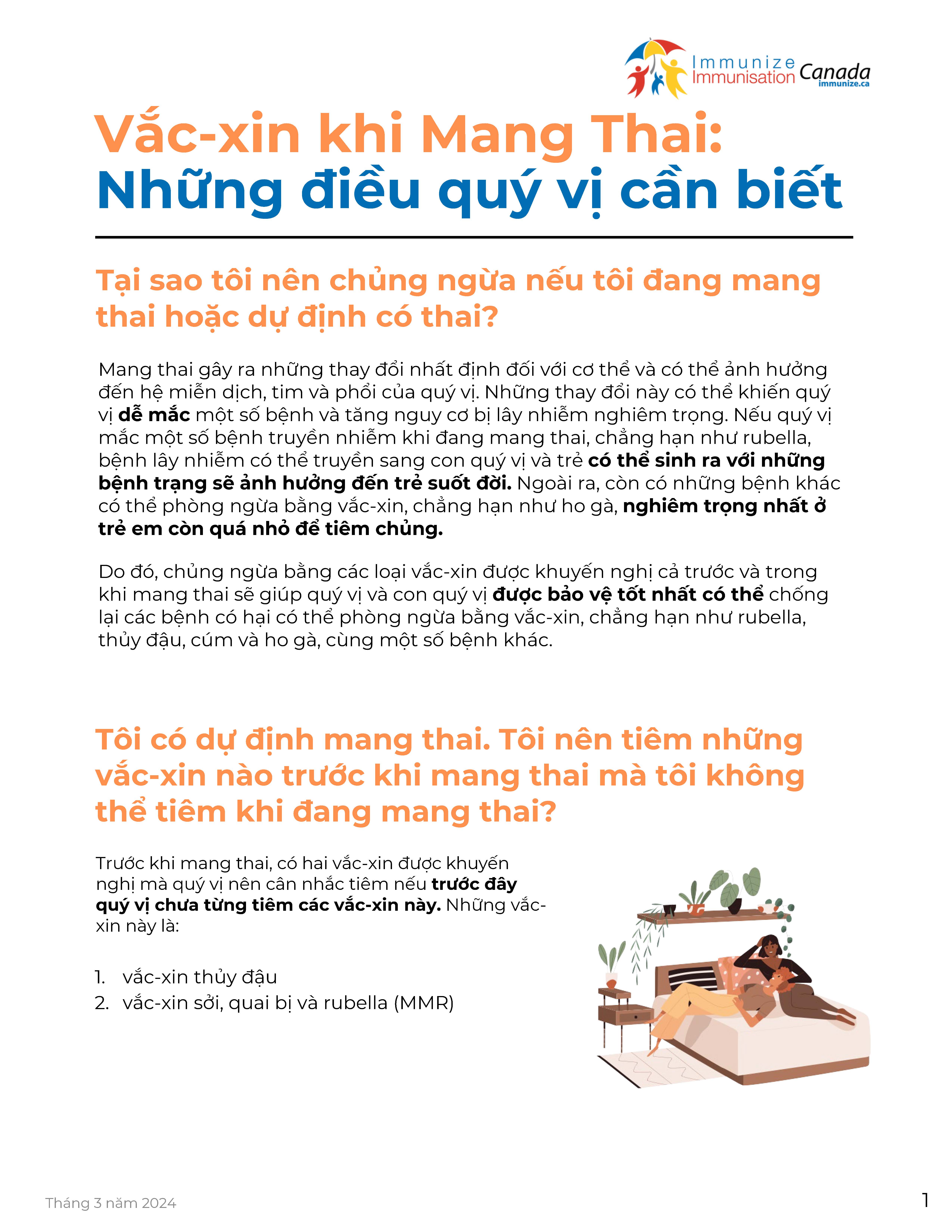 Vaccines in Pregnancy: What you need to know (factsheet in Vietnamese)