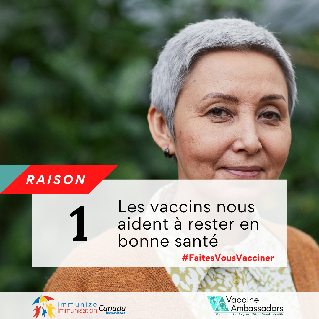 Raison No. 1 - Les vaccins nous aident à rester en bonne santé - Facebook et Instagram
