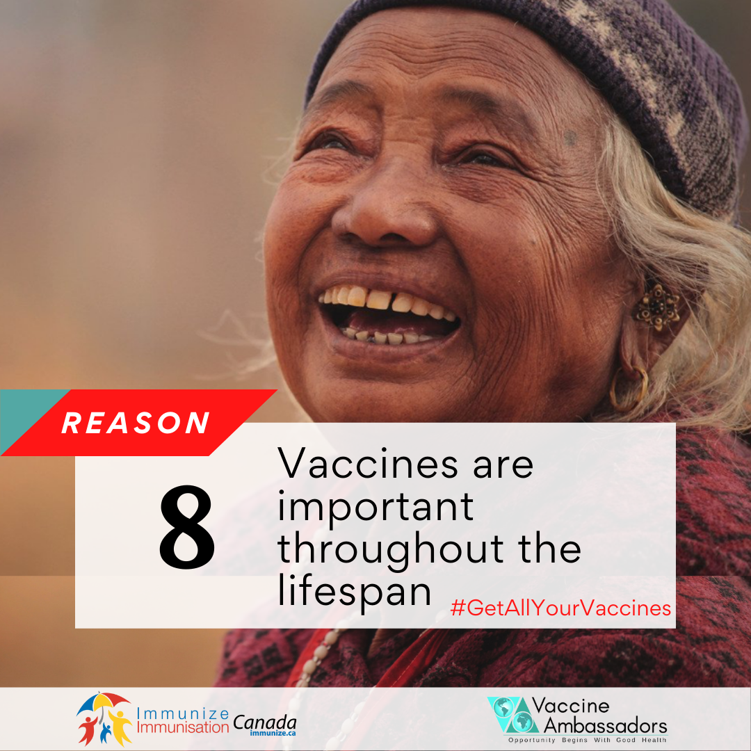 Reason 8 - Vaccines are important throughout the lifespan - Facebook and Instagram