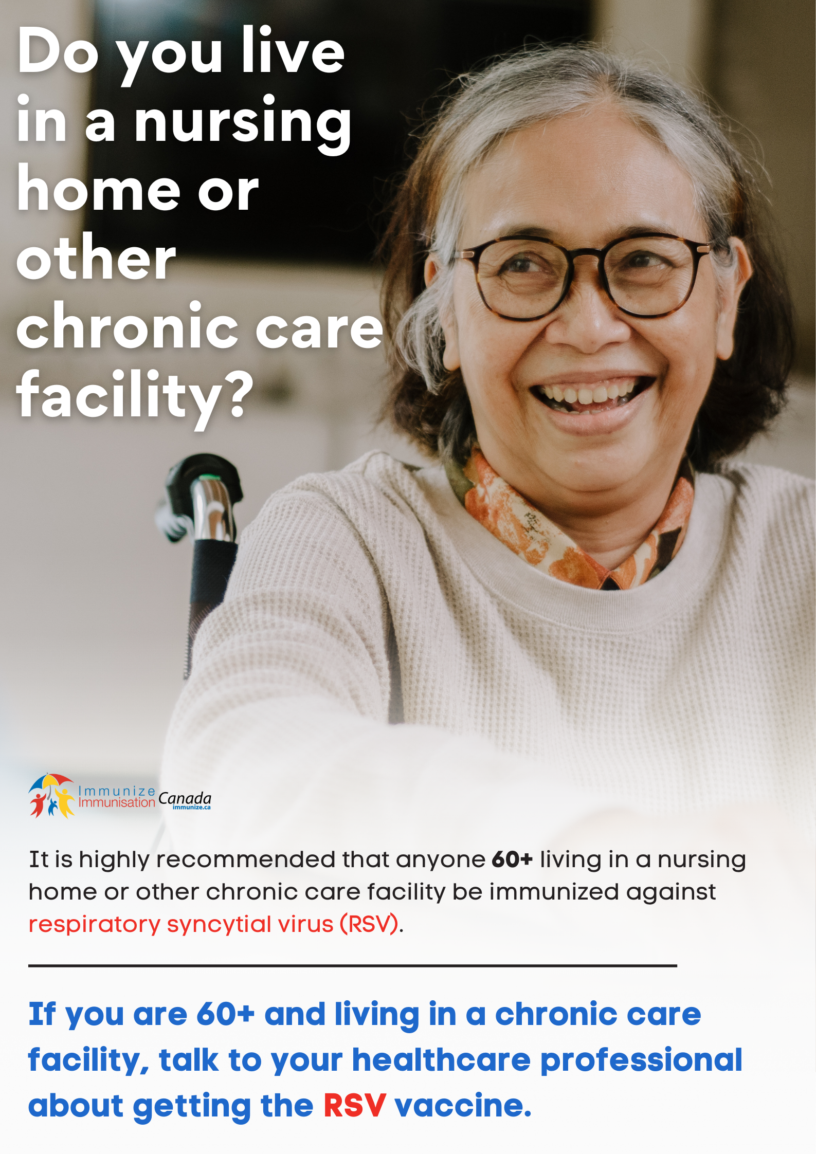 Do you live in a nursing home or other chronic care facility? (respiratory syncytial virus vaccine) - poster